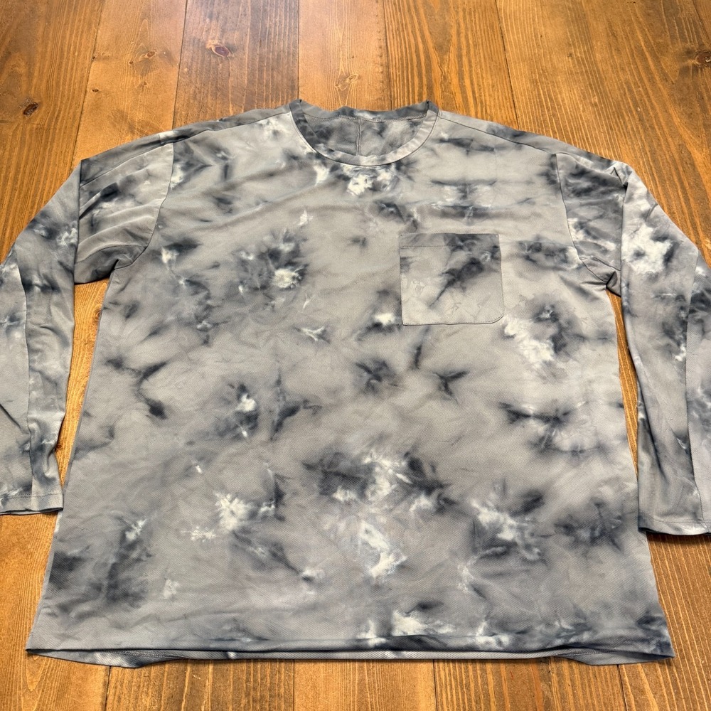 Lululemon Relaxed Mesh Pocket Long Sleeve Shirt Mens 2XL Tie‎ Dye Gray